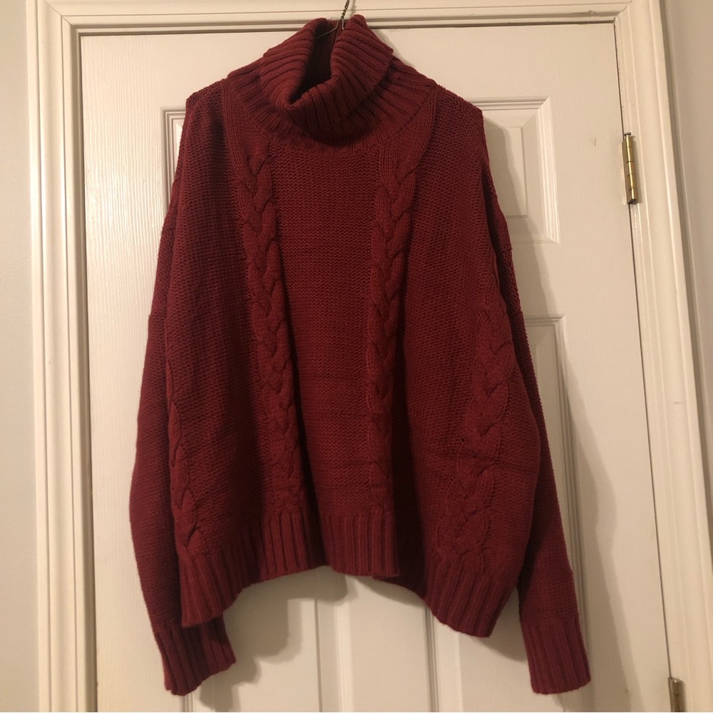 Racheal S (fits like a L) Burgundy Sweater